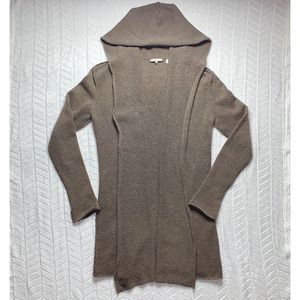 Vince Open Front Hooded Knit Cardigan Sweater  M